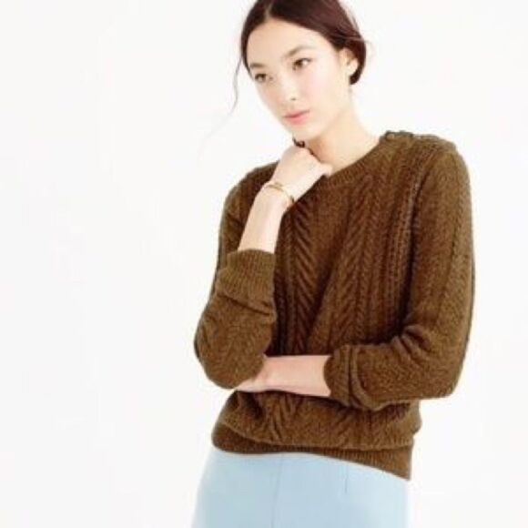 J. Crew Sweaters - J. Crew Perfect Cable Sweater in Speckled Wool XS